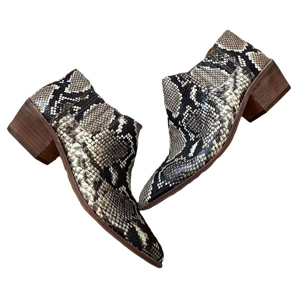 Madewell Reptile Snakeskin Print Ankle Booties Boots